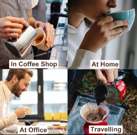 Stainless Steel Milk Frothing Pitcher Cup, Coffee Bar Cappuccino Espresso Machine Accessories
